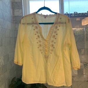 Blouse XL 100% cotton yellow